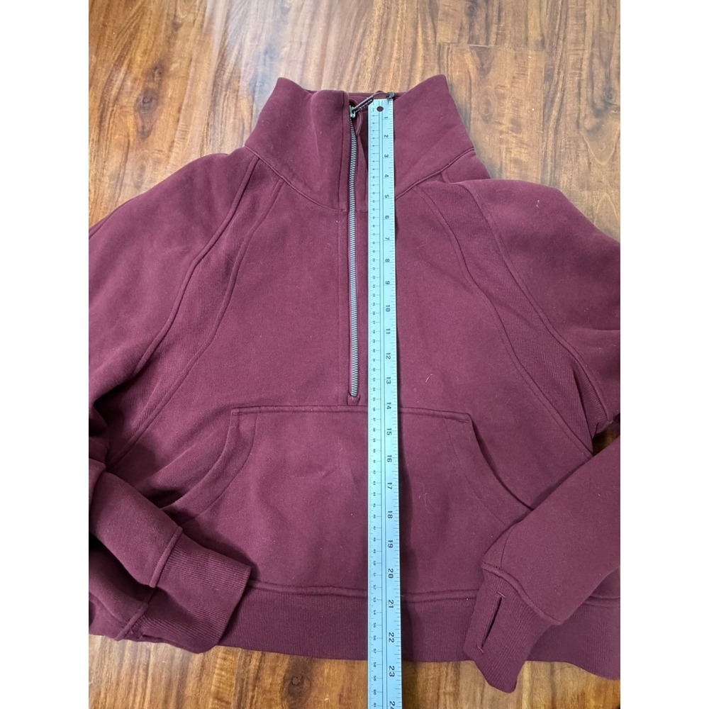 Lululemon Womens Burgundy Scuba Oversized Funnel Neck Half-Zip LW3FJ6S SZ M/L - Picture 4 of 8